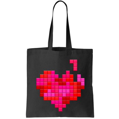 Valentine's Day Retro Video Game Heart Puzzle Bag
