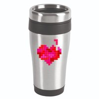 Valentine's Day Retro Video Game Heart Puzzle 16oz Travel Tumbler