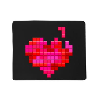 Valentine's Day Retro Video Game Heart Puzzle Mousepad