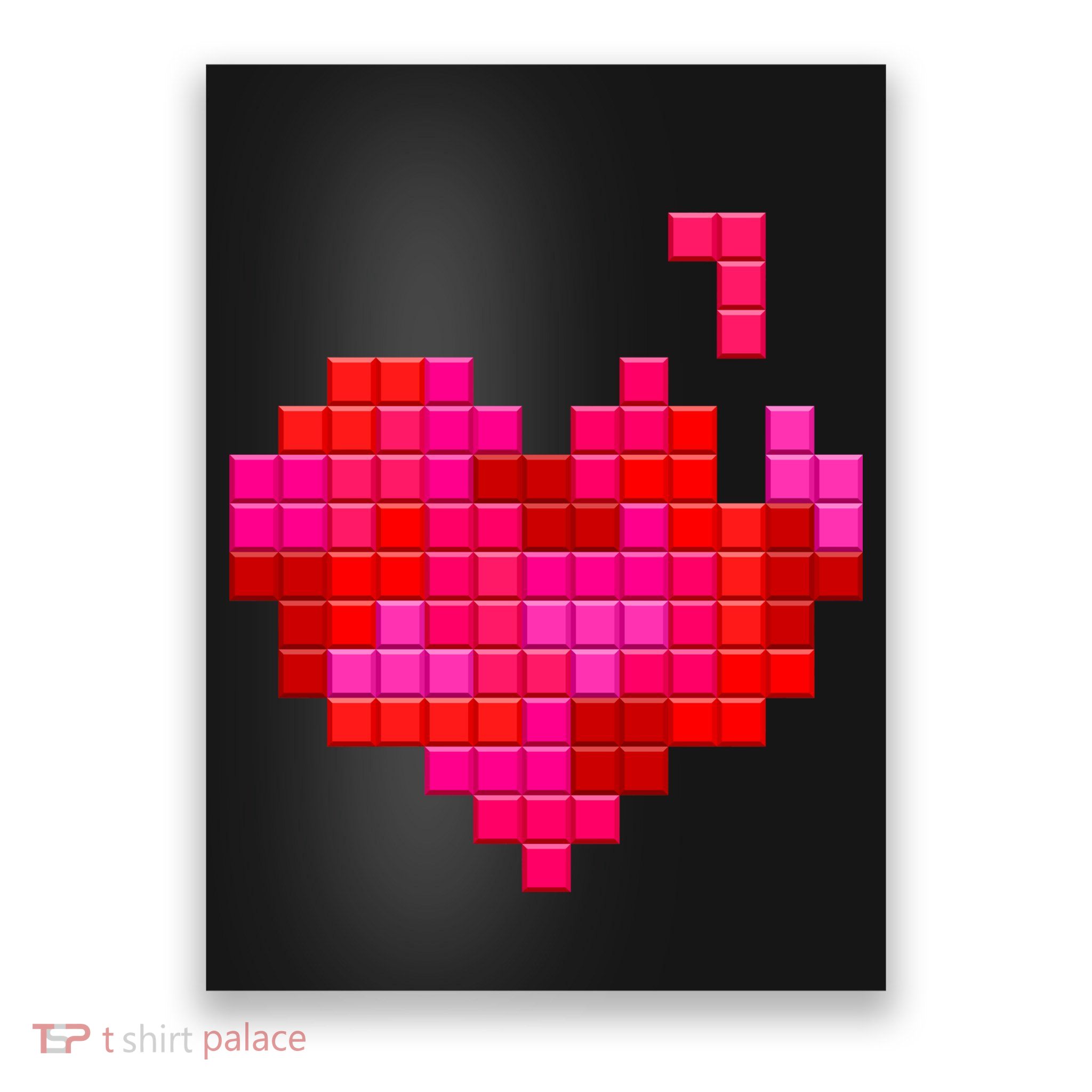 Valentine's Day Retro Video Game Heart Puzzle Poster