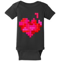 Valentine's Day Retro Video Game Heart Puzzle Baby Bodysuit