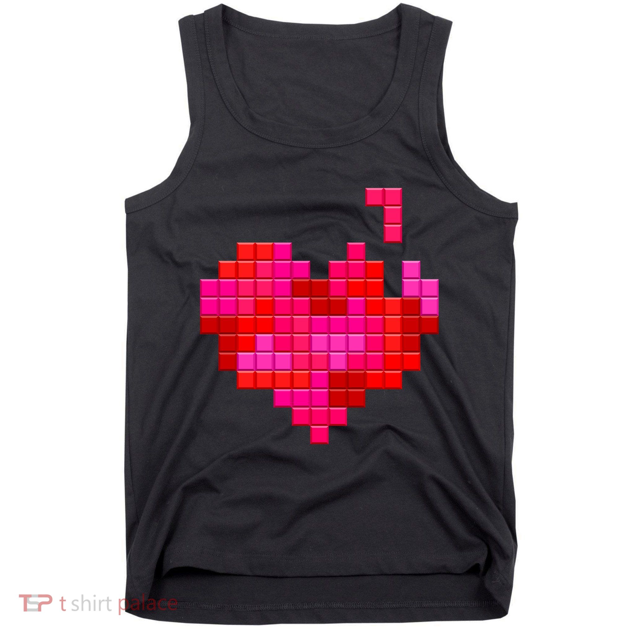 Valentine's Day Retro Video Game Heart Puzzle Tank Top