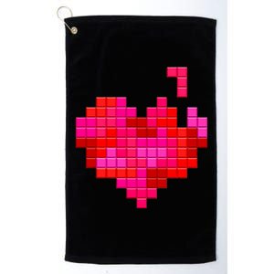 Valentine's Day Retro Video Game Heart Puzzle Platinum Collection Golf Towel