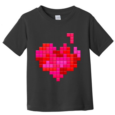 Valentine's Day Retro Video Game Heart Puzzle Toddler T-Shirt