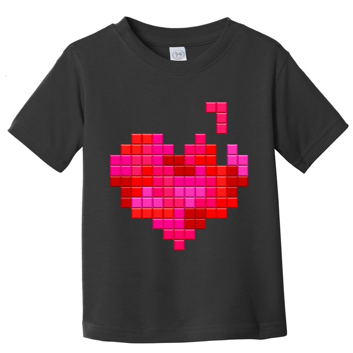 Valentine's Day Retro Video Game Heart Puzzle Toddler T-Shirt