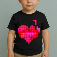 Valentine's Day Retro Video Game Heart Puzzle Toddler T-Shirt