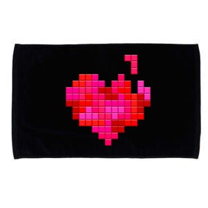 Valentine's Day Retro Video Game Heart Puzzle Microfiber Hand Towel