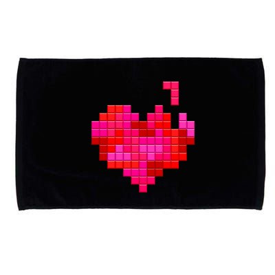 Valentine's Day Retro Video Game Heart Puzzle Microfiber Hand Towel