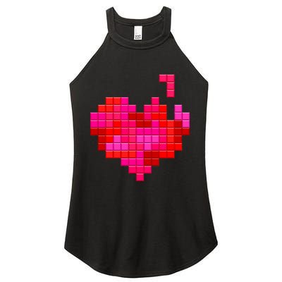 Valentine's Day Retro Video Game Heart Puzzle Women's Perfect Tri Rocker Tank