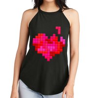 Valentine's Day Retro Video Game Heart Puzzle Women's Perfect Tri Rocker Tank