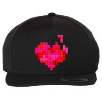 Valentine's Day Retro Video Game Heart Puzzle Wool Snapback Cap