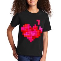 Valentine's Day Retro Video Game Heart Puzzle Kids T-Shirt