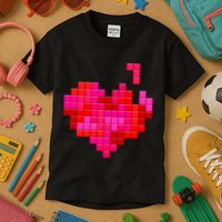 Valentine's Day Retro Video Game Heart Puzzle Kids T-Shirt