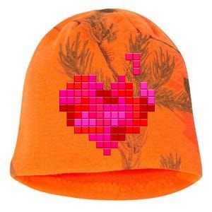 Valentine's Day Retro Video Game Heart Puzzle Kati - Camo Knit Beanie