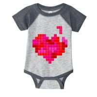 Valentine's Day Retro Video Game Heart Puzzle Infant Baby Jersey Bodysuit