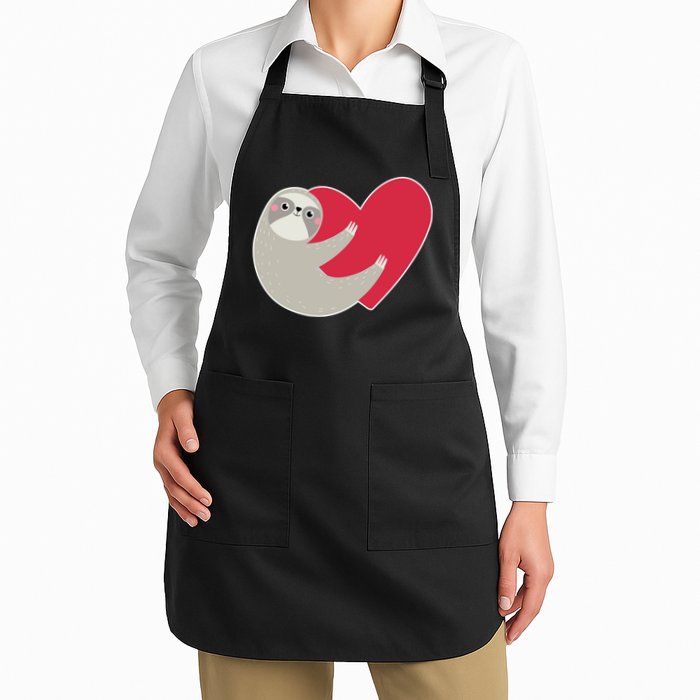 Valentines Day Sloth Heart Apron