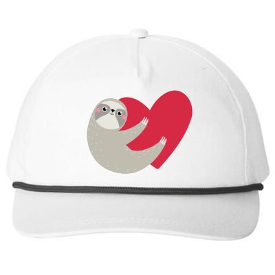 Valentines Day Sloth Heart Snapback Five-Panel Rope Hat