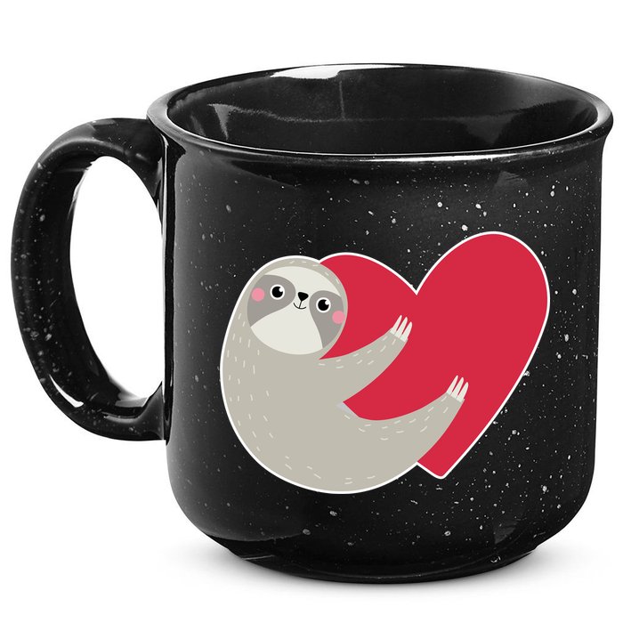 Valentines Day Sloth Heart 15oz Campfire Ceramic Mug