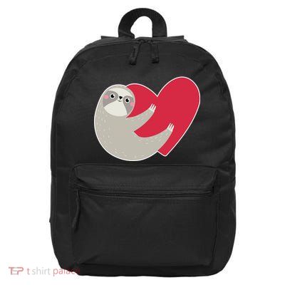 Valentines Day Sloth Heart 16 in Basic Backpack