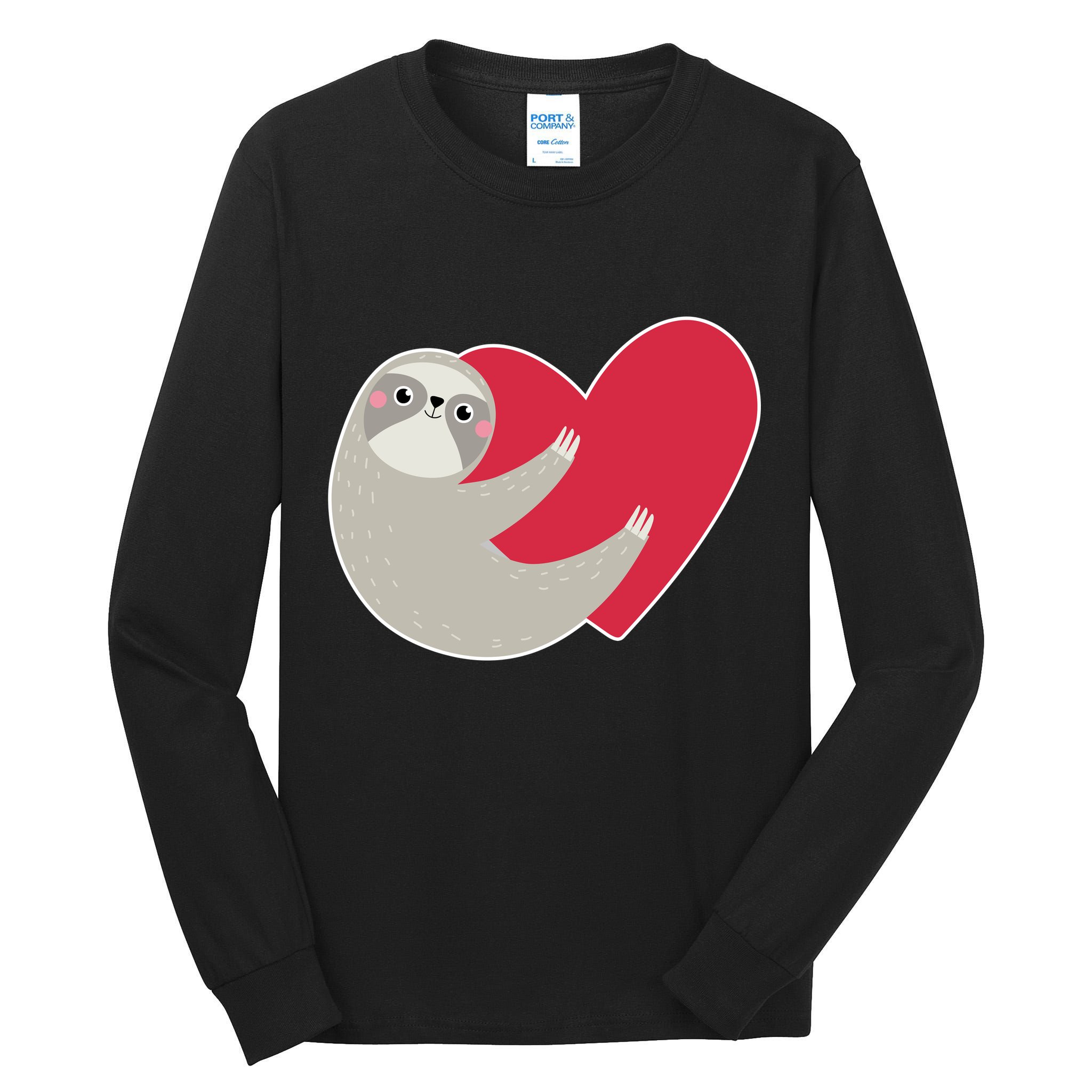 Valentines Day Sloth Heart Tall Long Sleeve T-Shirt