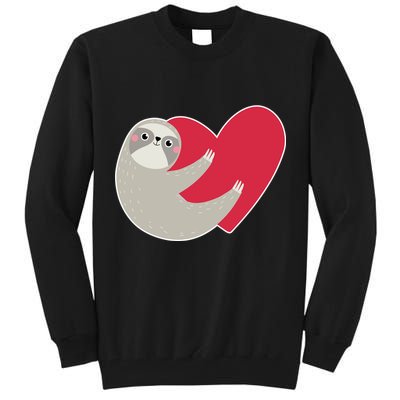 Valentines Day Sloth Heart Tall Sweatshirt