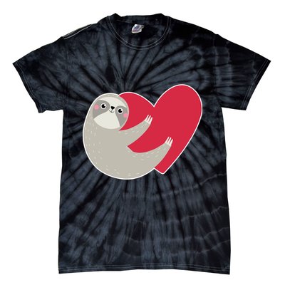 Valentines Day Sloth Heart Tie-Dye T-Shirt