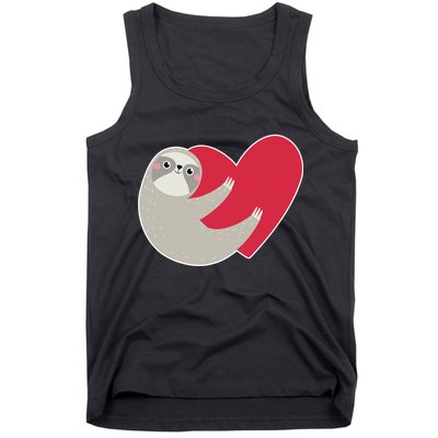 Valentines Day Sloth Heart Tank Top