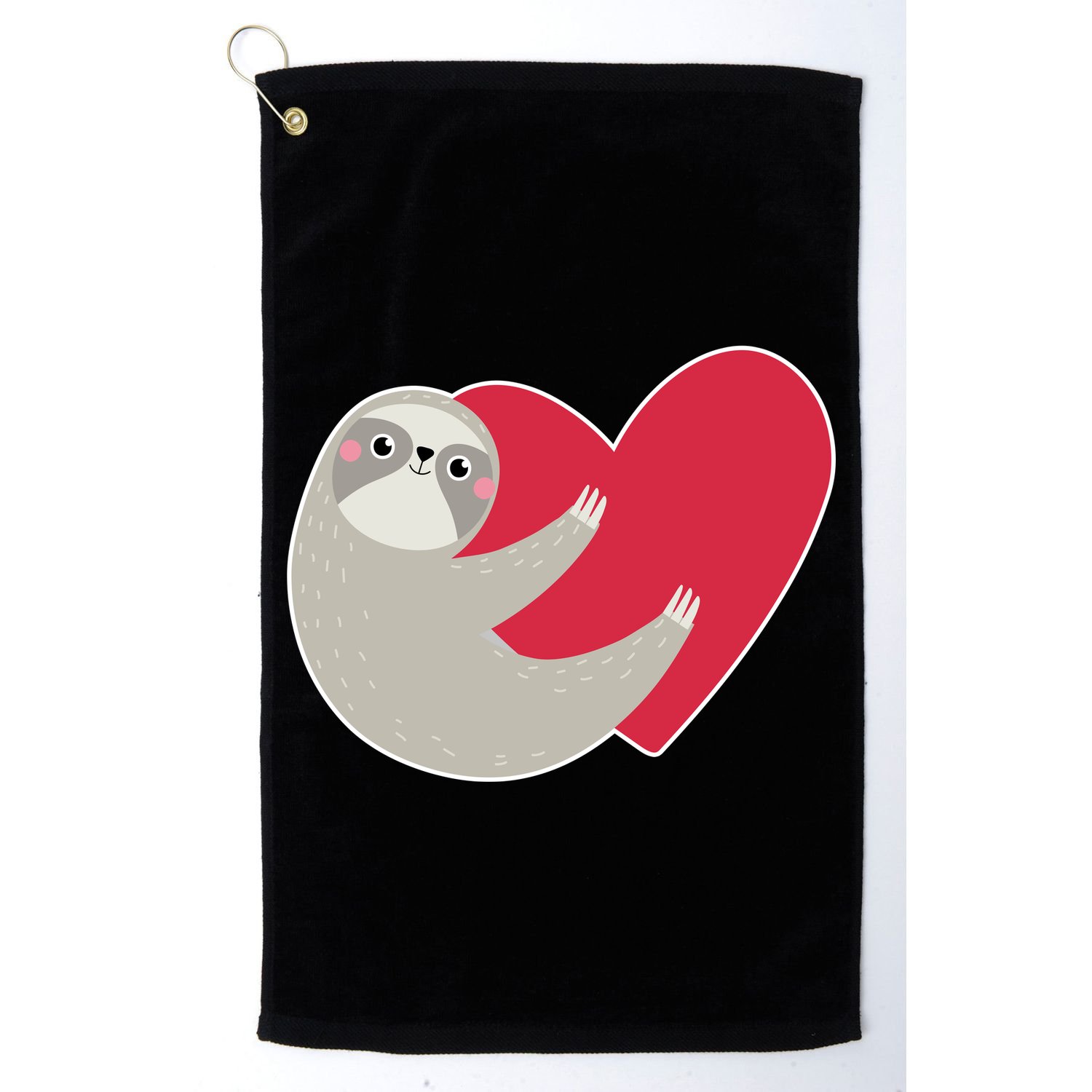 Valentines Day Sloth Heart Golf Towel