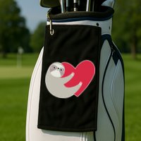 Valentines Day Sloth Heart Golf Towel