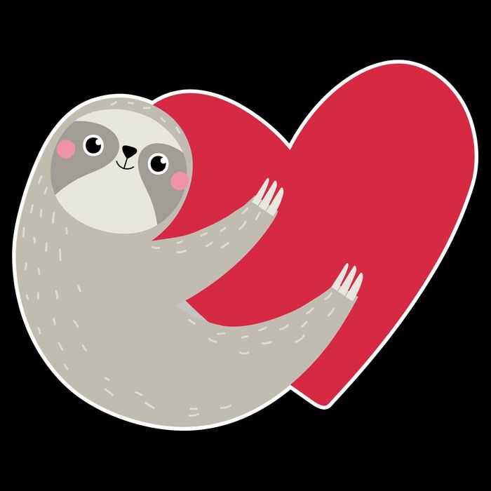 Valentines Day Sloth Heart Women's Crop Top Tee