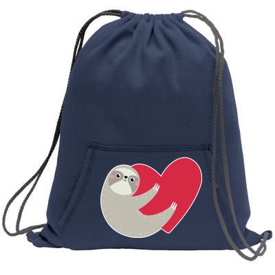 Valentines Day Sloth Heart Sweatshirt Cinch Pack Bag