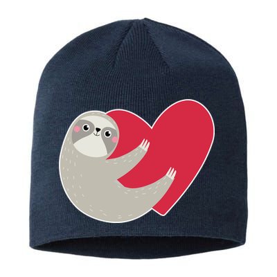 Valentines Day Sloth Heart Sustainable Beanie