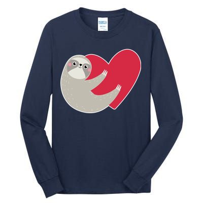 Valentines Day Sloth Heart Tall Long Sleeve T-Shirt