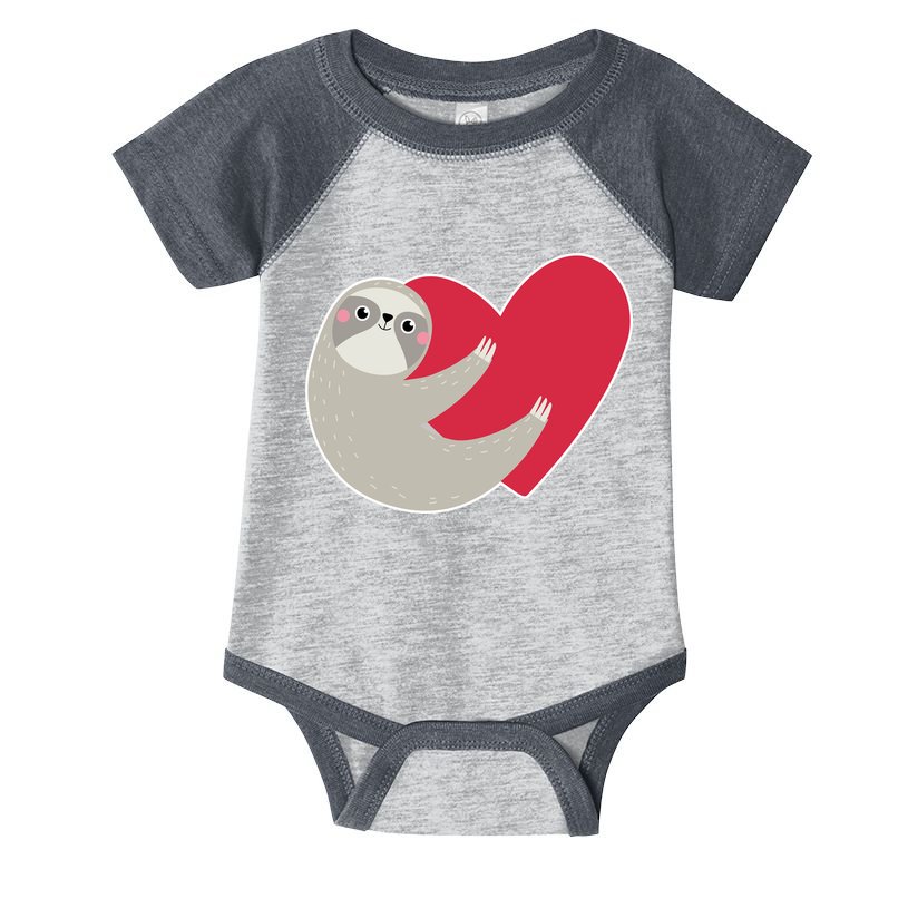Valentines Day Sloth Heart Infant Baby Jersey Bodysuit