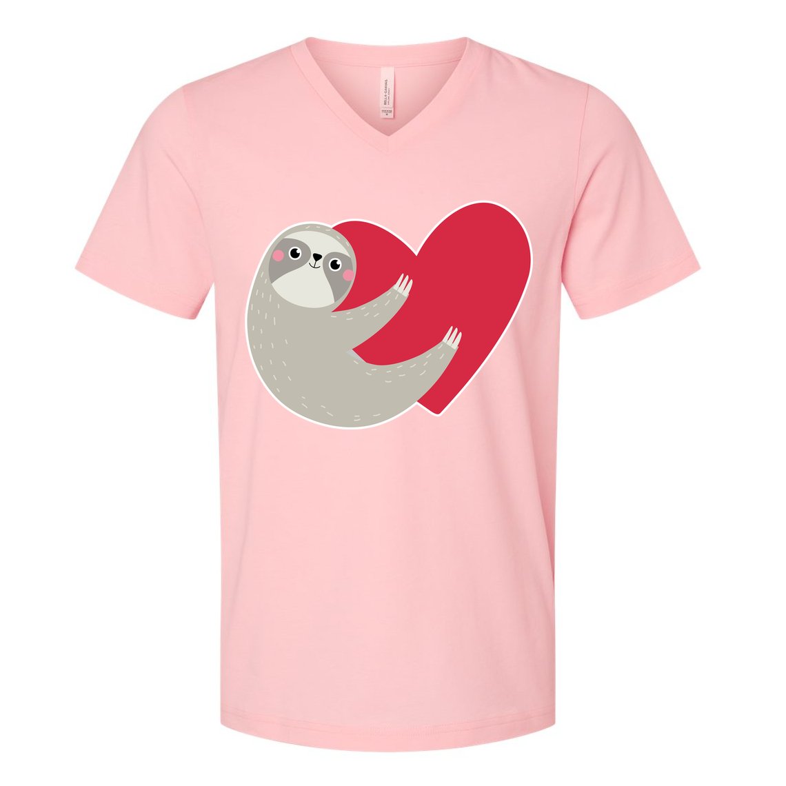 Valentines Day Sloth Heart V-Neck T-Shirt
