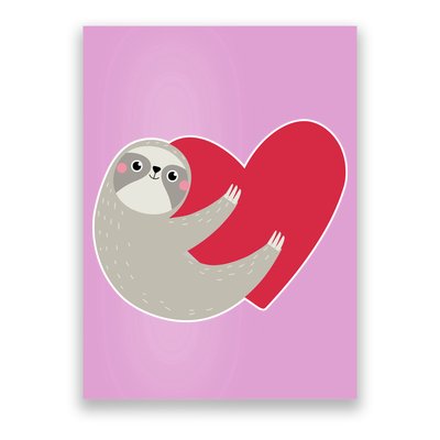 Valentines Day Sloth Heart Poster