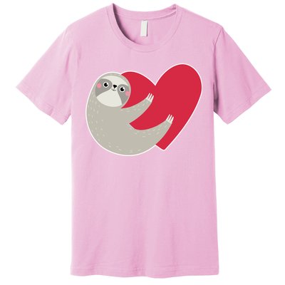 Valentines Day Sloth Heart Premium T-Shirt