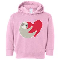 Valentines Day Sloth Heart Toddler Hoodie