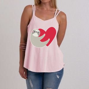 Valentines Day Sloth Heart Women's Strappy Tank