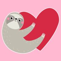 Valentines Day Sloth Heart Women's V-Neck T-Shirt