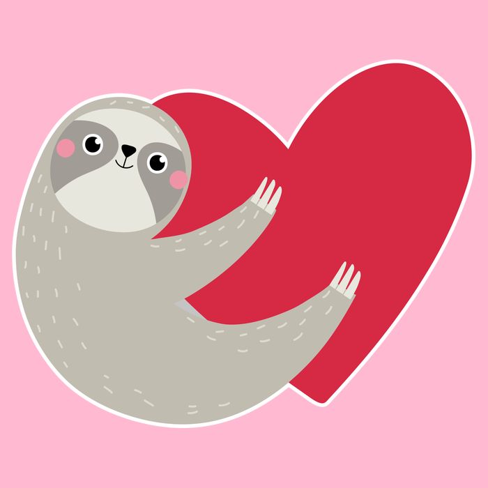 Valentines Day Sloth Heart Women's V-Neck T-Shirt