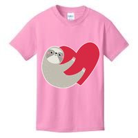 Valentines Day Sloth Heart Kids T-Shirt