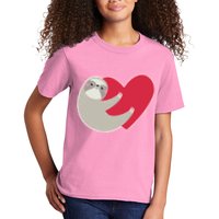 Valentines Day Sloth Heart Kids T-Shirt