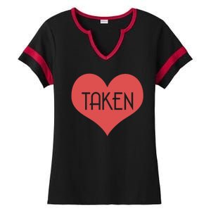 Valentine's Day Taken Heart  Ladies Halftime Notch Neck Tee