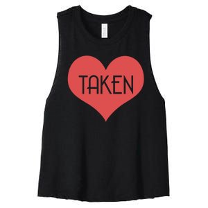 Valentine's Day Taken Heart  Women's Racerback Cropped Tank