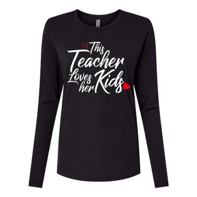 Valentine's Day This Teacher Loves Her Kids Womens Cotton Relaxed Long Sleeve T-Shirt