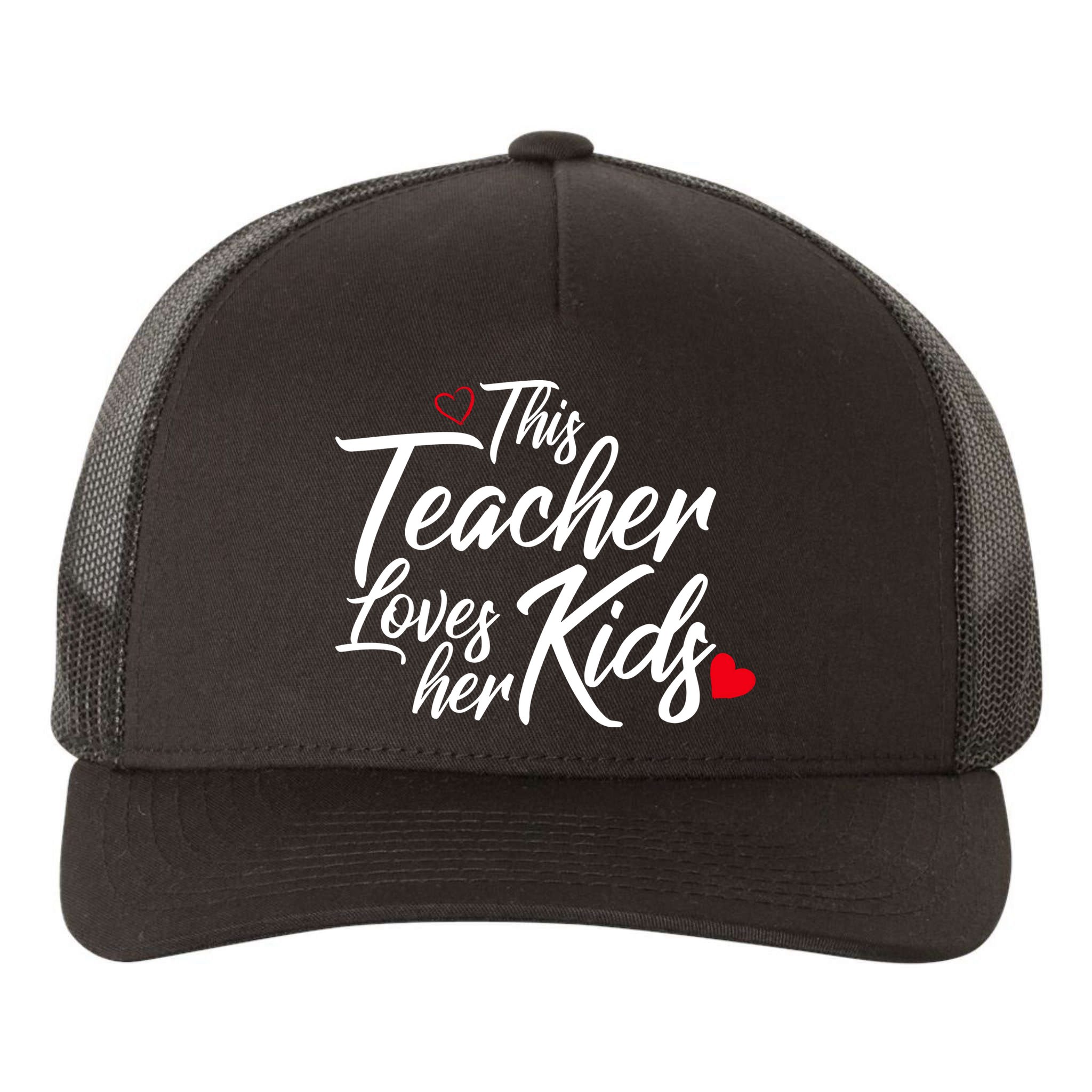 Valentine's Day This Teacher Loves Her Kids Yupoong Adult 5-Panel Trucker Hat