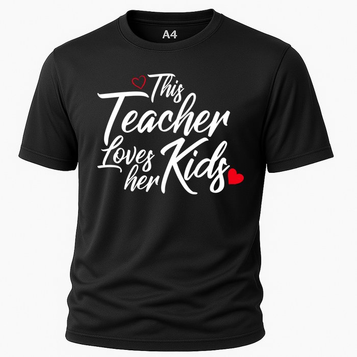 Valentine's Day This Teacher Loves Her Kids Cooling Performance Crew T-Shirt