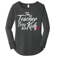 Valentine's Day This Teacher Loves Her Kids Women's Perfect Tri Tunic Long Sleeve Shirt