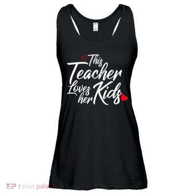 Valentine's Day This Teacher Loves Her Kids Ladies Essential Flowy Tank